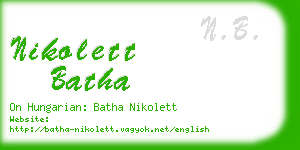 nikolett batha business card